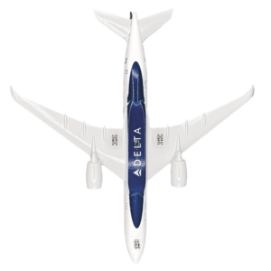 #5 DELTA AIR LINES A350 AIRCRAFT MODEL, Cuerpo de metal, tren de aterrizaje con alto nivel de detalle, 20 CM